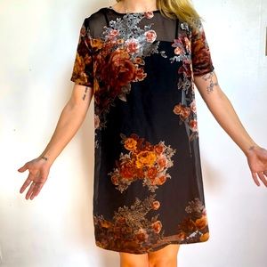 Velvet floral dress
